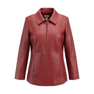 Kim Rogers Women's Deep Red Leather Jacket